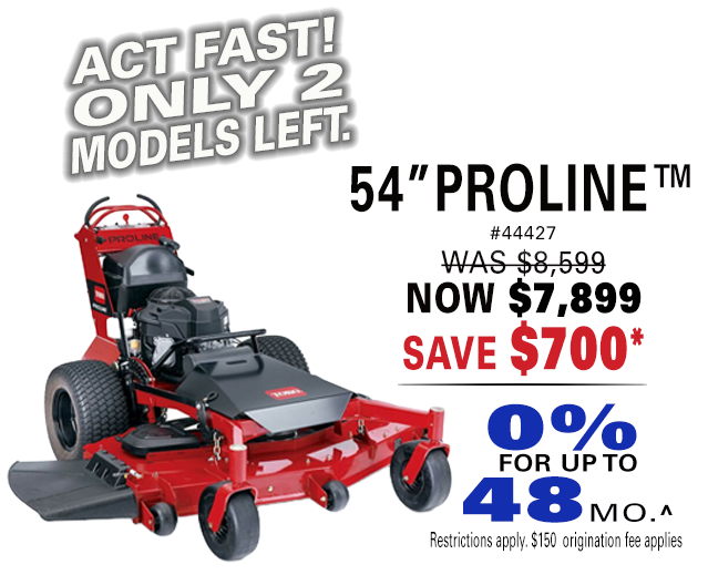 Act Fast! Only 2 models left! 54 inch Proline